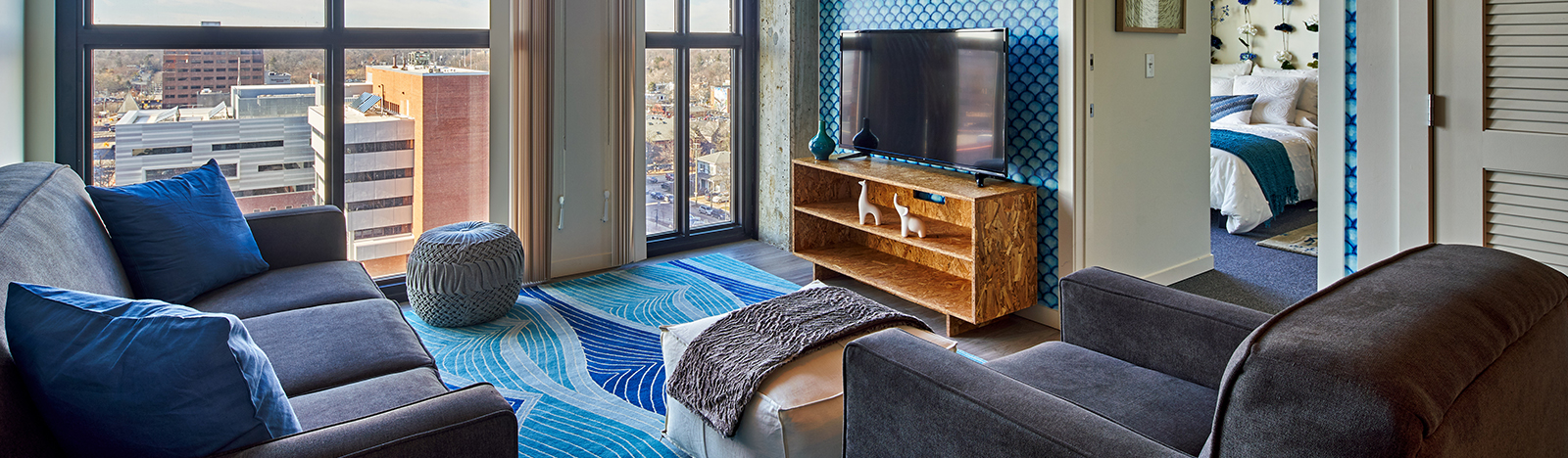 Furnished apartment living space