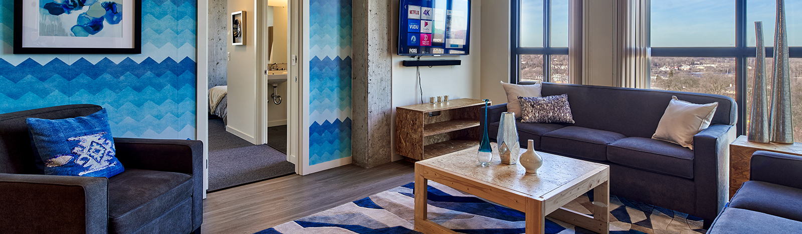 Furnished apartment living space