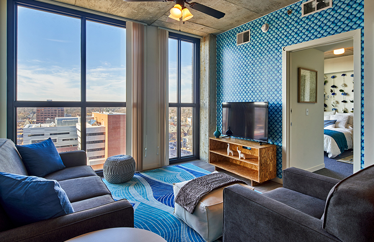 furnished apartment living space